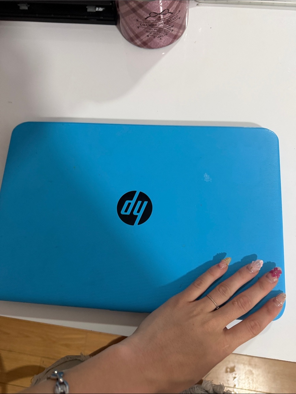 HP Bright Blue Laptop with HP Logo